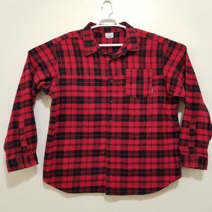 Columbia Men's Black/Red Plaid Heavyweight Flannel